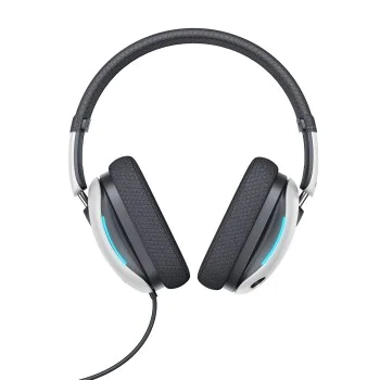 Baseus - Геймърски слушалки GoPlay 1 Max (A00181003213-00) - с микрофон, вградени кабелни контроли, LED светлина - лунно бяло
