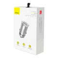 Baseus - Зарядно за кола Circular Metal (CCALL-BS0S) - Type-C, USB, PPS 30W, Multi Protocol - Silver