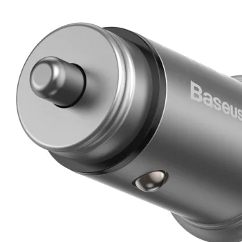 Baseus - Зарядно за кола Circular Metal (CCALL-BS0S) - Type-C, USB, PPS 30W, Multi Protocol - Silver