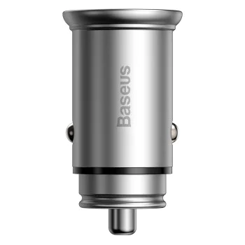 Baseus - Зарядно за кола Circular Metal (CCALL-BS0S) - Type-C, USB, PPS 30W, Multi Protocol - Silver