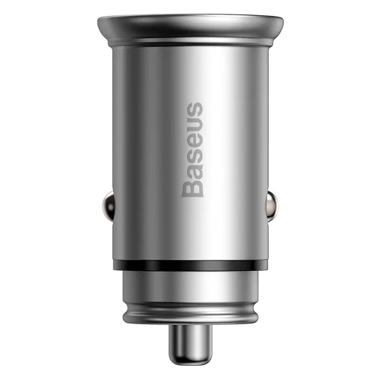 Baseus - Зарядно за кола Circular Metal (CCALL-BS0S) - Type-C, USB, PPS 30W, Multi Protocol - Silver