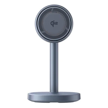 Baseus - Магнитно безжично зарядно устройство Orbit 2 Pro (P10273500813-00) - Охлаждащо бързо зарядно устройство за телефон, слушалки, 20W - Космическо сиво