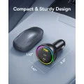 Baseus - Зарядно за кола (C00036101111-00) - 2x USB-C, USB, 152,5 W, бързо зареждане, RGB околна светлина, USB-C кабел - Cluster Black