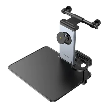 Baseus - Стойка за кола MagPro II (C40272901121-00) - за облегалки за глава на задната седалка, Поставка за чаша, Стойка за телефон 360°, Маса - Космическо черно