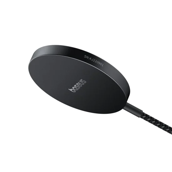 Baseus - Магнитно безжично зарядно устройство Simple Mini4 Air (P10278200111-00) - Бързо зареждане, кабел Type-C, Qi2, 15W - Cluster Black