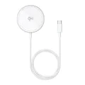 Baseus - Магнитно безжично зарядно устройство Simple Mini4 Air (P10278200S11-00) - Бързо зареждане, кабел Type-C, Qi2, 15W - Frost Silver