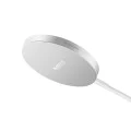 Baseus - Магнитно безжично зарядно устройство Simple Mini4 Air (P10278200S11-00) - Бързо зареждане, кабел Type-C, Qi2, 15W - Frost Silver