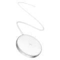 Baseus - Магнитно безжично зарядно устройство Simple Mini4 Air (P10278200S11-00) - Бързо зареждане, кабел Type-C, Qi2, 15W - Frost Silver