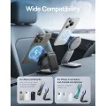 Baseus - Стойка за кола с безжично зареждане PrimeTrip C02 (C40169003111-00) - Магнитна ръкохватка за табло, 15W - Черен клъстер