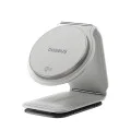 Baseus - Стойка за кола с безжично зареждане PrimeTrip C02 (C40169003211-00) - Магнитна дръжка за табло, 15W - Лунно бяло