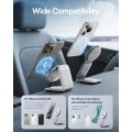 Baseus - Стойка за кола с безжично зареждане PrimeTrip C02 (C40169003831-00) - Магнитна ръкохватка за табло, 15W - матирано сиво