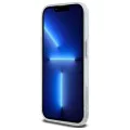 Калъф за iPhone 13 Pro - Karl Lagerfeld IML MagSafe (KLHMP13LHLHLSCHH) - White Metal Choupette`s Head