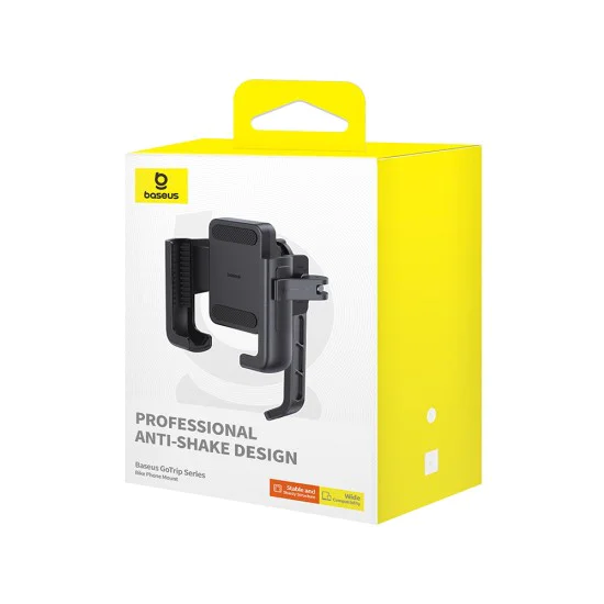 Baseus - Стойка за мотоциклет GoTrip (C40572301111-01) - 360°, Anti-Shake, with Screw Lock, Stable, 5.7 - 7.2 - Cluster Black