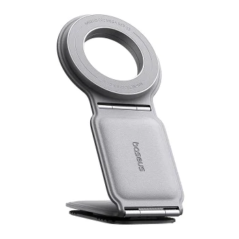 Baseus - Стойка за кола PrimeTrip Series C02 (C40169002833-00) - PU кожа, 360°, 25N, универсална опция за монтаж - матирано сиво