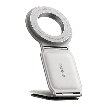 Baseus - Стойка за кола PrimeTrip Series C02 (C40169002213-00) - PU кожа, 360°, 25N, универсална опция за монтаж - лунно бяло