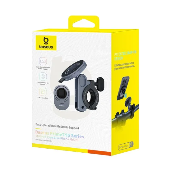 Baseus - Стойка за велосипед PrimeTrip Series (C40569001121-00) - 2в1, стойка за велосипед, стойка за пръстен, патентовано закопчаване - космическо черно