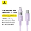 Baseus - Data Cable Display 2 (P10382703511-00) - Fast Charging, Type-C, Lightning, Digital Display, 20W, 1m - Nebula Purple