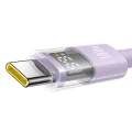 Baseus - Data Cable Display 2 (P10382701511-01) - Бързо зареждане, USB към Type-C, цифров дисплей, 100 W, 2 m - Nebula Purple