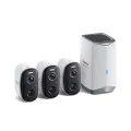 Външна камера за сигурност N1 (S0TW012131) - Baseus - 2K, 16GB, 3 комплекта камери, двупосочен разговор, нощно виждане, IP67, 7.800mAh - Бял