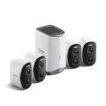 Външна охранителна камера N1 (S0TW022131) - Baseus - 2K, 16GB, комплект 4 камери, двупосочен разговор, нощно виждане, IP67, 7.800mAh - Бяло