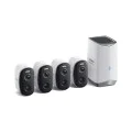 Външна охранителна камера N1 (S0TW022131) - Baseus - 2K, 16GB, комплект 4 камери, двупосочен разговор, нощно виждане, IP67, 7.800mAh - Бяло
