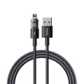 Baseus - Data Cable Display 2 (P10382700121-01) - USB към Lightning, бързо зареждане, цифров дисплей, 2.4A, 2m - Cosmic Black