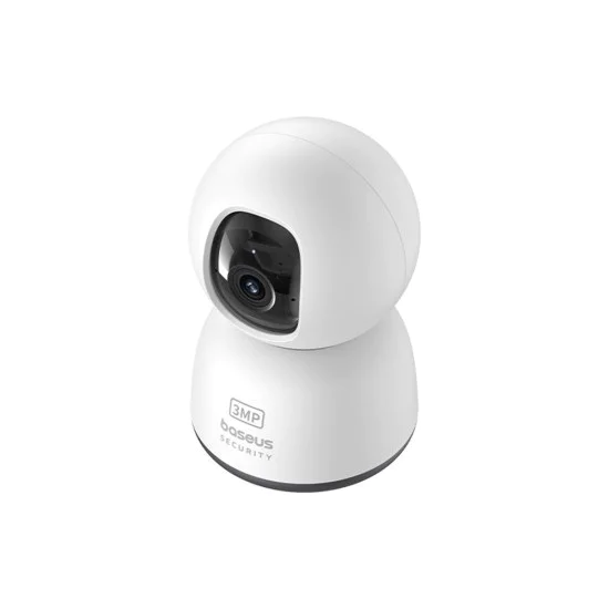 Baseus - Вътрешна охранителна камера P1 Lite (S0TV002132) - 2K, 3MP, Type-C, Двупосочен разговор, Нощно виждане, Цифрово увеличение - Бяла
