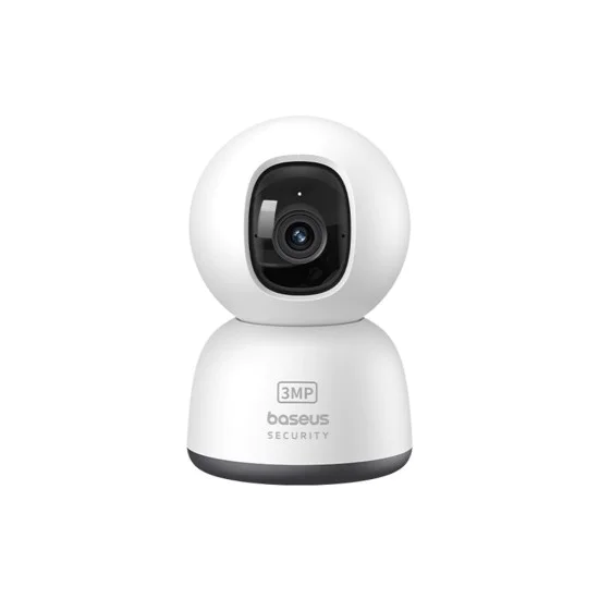 Baseus - Вътрешна охранителна камера P1 Lite (S0TV002132) - 2K, 3MP, Type-C, Двупосочен разговор, Нощно виждане, Цифрово увеличение - Бяла