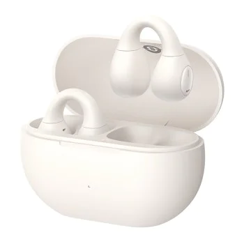 Baseus - Безжични слушалки Bass 15 Clip (A00079500223-00) - True Wireless, ENC, Bluetooth 5.4, Open-ear, USB-C - Stellar White