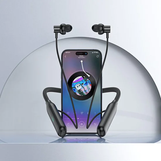 Bluetooth слушалки N4 – Acefast, зад главата, лента за врата, Bluetooth 5.3, IPX4, LED дисплей, 800mAh – черни