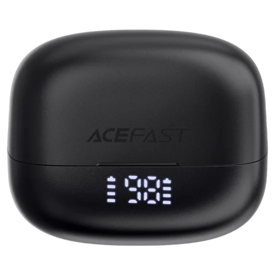 Безжични слушалки W1 – Acefast, Type-C, TWS, Bluetooth 5.4, намаляване на шума при повикване, IPX4, LED цифров дисплей – черен