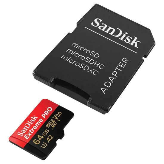 Карта с памет, 64GB, MicroSDXC - SanDisk Extreme Pro (SDSQXCU-064G-GN6MA) - Червен