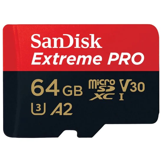 Карта с памет, 64GB, MicroSDXC - SanDisk Extreme Pro (SDSQXCU-064G-GN6MA) - Червен