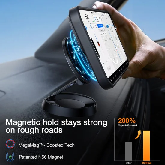 Калъф за iPhone 16 Pro Max - Torras - Pstand MagSafe - Черен