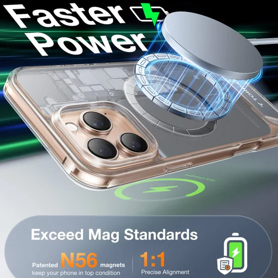 Калъф за iPhone 16 Pro Max - Torras - Pstand MagSafe - Прозрачен