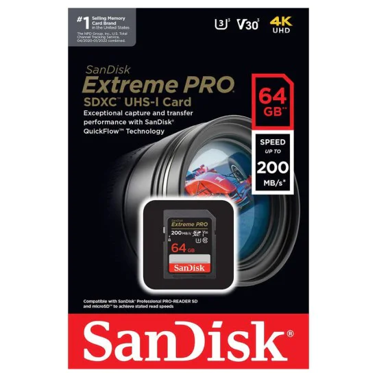 Карта с памет, 128GB, SDXC - SanDisk Extreme Pro (SDSDXXD-128G-GN4IN) - сив