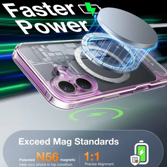 Калъф за iPhone 16 Plus - Torras - Pstand MagSafe - Прозрачен