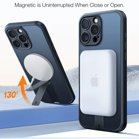 Калъф за iPhone 16 Pro Max - Torras - Pstand Spin MagSafe - Черен