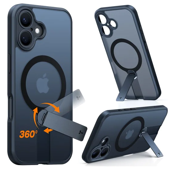Калъф за iPhone 16 - Torras - Pstand Spin MagSafe - Черен