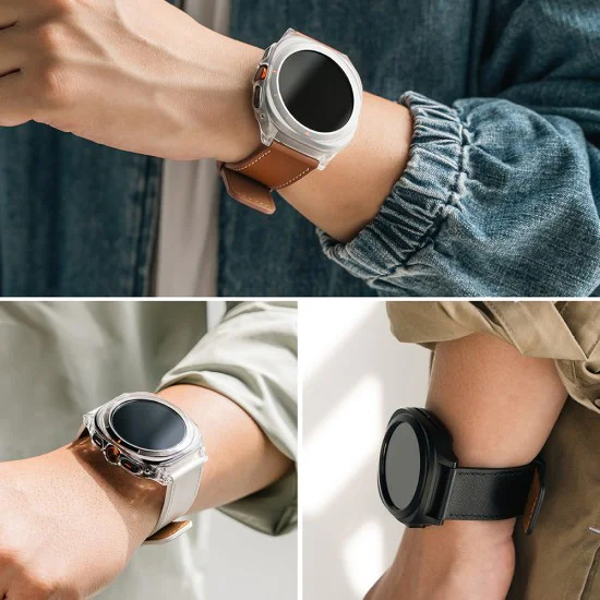 Каишка за Fossil Hybrid 24 mm / Mobvoi TicWatch Pro 5 / Suunto 9 / Suunto 9 Baro / Suunto D5 - Ringke Leather One Basic Bold - кафяв