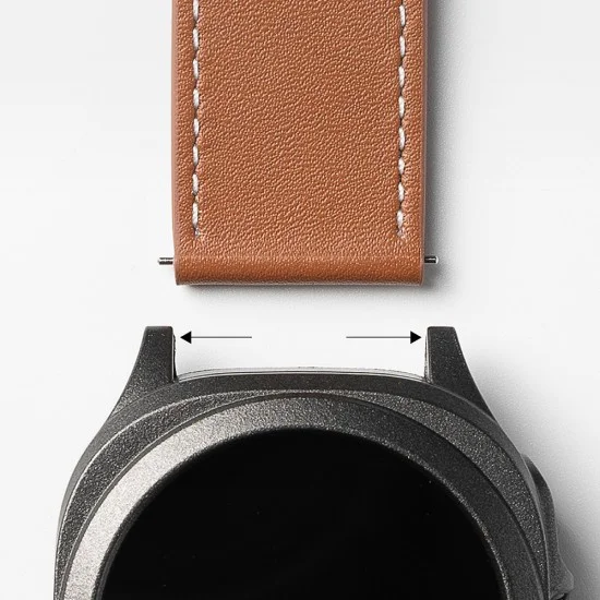 Каишка за Fossil Hybrid 24 mm / Mobvoi TicWatch Pro 5 / Suunto 9 / Suunto 9 Baro / Suunto D5 - Ringke Leather One Basic Bold - кафяв