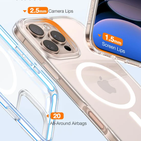 Калъф за iPhone 16 Pro Max - Torras Diamond MagSafe Series - Clear