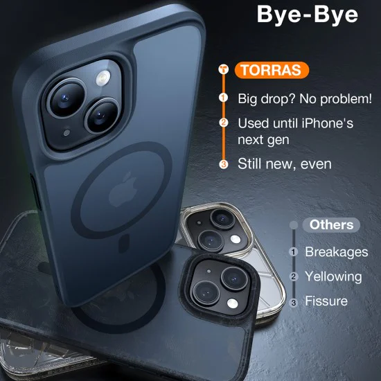 Калъф за iPhone 15 - Torras Guardian Magnetic Series - черен