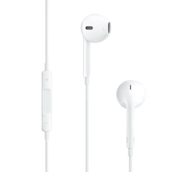 Слушалки с кабел с микрофон и 3,5 мм жак - Apple A1472 (MNHF2ZM/A) - бели (блистерна опаковка)