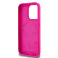 Калъф за iPhone 15 Pro Max - Karl Lagerfeld Silicone MagSafe (KLHMP15XSKHPPLF) - Fuchsia Karl`s Head