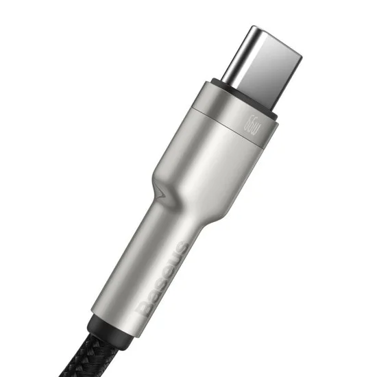 Кабел за данни USB към Type-C бързо зареждане, 66W, 6A, 1m - Baseus Cafule Series Metal (CAKF000101) - Черен