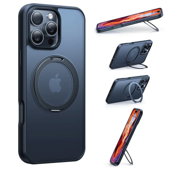 Калъф за iPhone 16 Plus - Torras Ostand Pro Series - черен