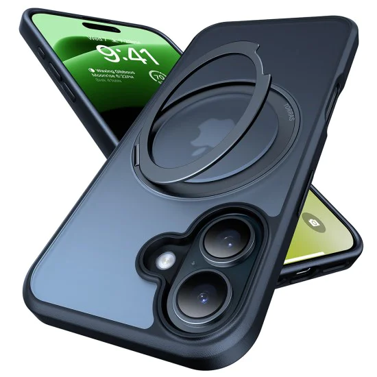 Калъф за iPhone 16 Plus - Torras Ostand Pro Series - черен