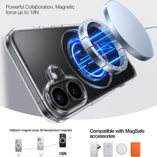 Калъф за iPhone 16 - Torras Ostand Pro Series - Прозрачен