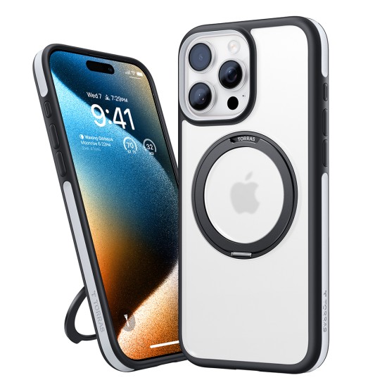 Калъф за iPhone 16 Pro Max - Torras Ostand R Fusion Series - черен